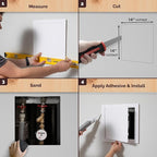 Morvat Access Panel 14x14 Inch for Drywall & Ceiling with Door, Heavy-Duty Durable ABS Plastic & Easy Install Access Box Wall Hole Cover Plate for Plumbing & Electrical Cable & Wiring, White, 20-Pack