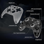 C8 PC Controller - Wireless Bluetooth Gamepad - Hall Effect Joystick RGB Backlit - 1000Hz Polling Rate -Dual Vibrate Macro Buttons for PC, Switch, Switch 2, Steam Deck, Android, iOS, MAC &Tesla Charging Dock