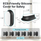 Vaszu Magnetic Remote Control Holder Self-Adhesive Wall Mount, 6 Pack Upgraded Silicone Organizer Storage Wall Holder for Home Office TV, Fan and Air Conditioner Remote Control Black