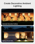 4 Pack Solar Powered Spotlights Waterproof Outdoor for Christmas Decorations, Tree, Santa Claus, Snowman, Christmas Ambient Outdside Spot Landscape Lights for Wall, Garden, Yard, Sidewalk, Warm White