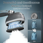 Killrose Steamer for Clothes, 2 in 1 Clothes Steamer Handheld, 1200W Steam Iron, 3 Level Thermometer Display Dashboard Travel Iron, 180° Rotatable Portable Handheld, 15s Heat Up, Water Tank, 120V