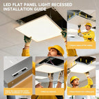 6 Pack 1x4 LED Flat Panel Light Drop Ceiling Office Fixture,Surface Mount Drop Ceiling Fixture,5040LM, 20W/25W/30W/35W/40W Selectable,3000K/3500K/4000K/5000K/6500K 5CCT,Dimmable (0-10V),ETL Listed
