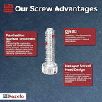 Kozelo 60pcs Socket Head Cap Screws - [M1.4-0.3 x 6mm] 304 Stainless Steel Allen Socket Drive for Electrical Motor 3D Printing Fan Engine Replacement Use, Silver