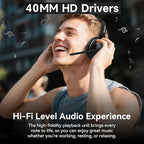 Wireless Headset with Mic, Wireless Work Headset with Mic Noise Cancelling & Mute Button (with Bluetooth V5.3, USB Dongle) for PC Computer Laptop Cell Phones Remote Work Home Office Call Center Zoom