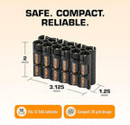 Storacell AAA-12 Battery Storage Caddy and Dispenser (Pack of 2), Black, Holds 12 AAA Batteries (Not Included), Durable & Compact Design, The Original Battery Caddy, Made in The USA