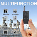 ELIDAIP T-M2 Ultra Mini Walkie Talkies,Rechargeable Two Way Radios Long Range,Portable Two Way Radios Small Walkie Talkies for Adults for Cruise Hiking Hunting Skiing Supermarket (Black&White,2 Pack)