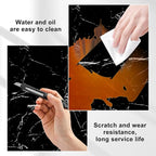 Wall Panels Peel and Stick，PVC Imitation Artificial Marble Tiles Sticker，10 pcs 23.6" L x 11.8" W，Heat-Resistant Backsplash Tile，Ideal for Kitchen Bathrooms Living Rooms Bedrooms.