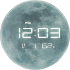 Nbdeal 13" Digital Wall Clock with LED Display, Calendar & Temperature, Automatic Dimming, 12/24hr Format, Wall & Desk Use - HUI-7860