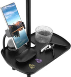 Microphone Stand Tray with Mic Phone Holder, 12.2" x 7.91" Large Shelf Adjustable Clamp On Rack Tray for Stage Music Stand Live Streaming Broadcast Audio Recording