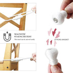 Nieffeiy Magnetic Curtain Tiebacks 2Pack Outdoor Curtain Tie Backs Rope Decorative Magnetic Curtain Holders for Drapes Window Treatment Holdbacks, White
