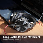 OneOdio Wired Over Ear Headphones Hi-Res Studio Monitor & Mixing DJ Stereo Headsets with 50mm Drivers and 1/4 to 3.5mm Jack for AMP Computer Recording Podcast Keyboard Guitar Laptop - Black