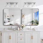 CILIBER Beveled Mirror 30"x30", Square Frameless Bathroom Mirror Rounded Corner, Framless Vanity Mirror Shatterproof Tempered Glass Lightweight Design for Bedroom Living Room Entryway