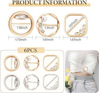 T-Shirt Clips 9 PCS, Clothes Corner Knotted Button, Fashion Alloy Pearl Rhinestone Circle Clip Buckle Round Shirt Silk Scarf