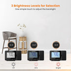 SMARTRO Digital Projection Alarm Clock for Bedrooms with Indoor Thermometer Hygrometer, USB Charger, Bedside Projector, Travel, AC and Battery Operated