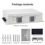 Namunanee Outdoor Electrical Junction Box with High Power Outlet, ABS Water Resistant Enclosure with Internal Mounting Panel & Hinged Cover. (18.1" H* 12.6" L* 4.3" W & Outlet)