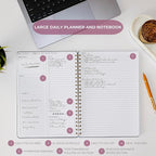 | Durable & Sleek | Undated Daily and Weekly Planner | 8.25" x 11.75" | To Do List Notebook for Work | Simple Design | Multiple Layouts | Planner and Notebook in One (Rust, Daily Planner - Portrait)