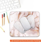 Armanza Square Mouse Pad Rose Gold Marble, Personalized Premium-Textured Custom Mouse Mat Design, Washable Mousepad Cloth, Non-Slip Rubber Base Computer Mouse Pads for Wireless Mouse