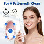 SEIGA Sonic Electric Toothbrush for Adults,5 Cleaning Modes & 3 Intensities,Rechargeable Smart Toothbrush with 2 Brush Heads,Built-in 2 Min Smart Timer,IPX7 Waterproof,One Charge for 60 Days