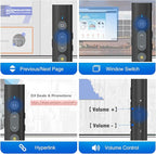 2 in 1 USB Type C Presentation Clicker with Laser Pointer, Wireless Presenter for PowerPoint Presentation PPT Clicker, 2.4GHz Presenter Remote Slide Advancer with Bright Red Laser Pointer