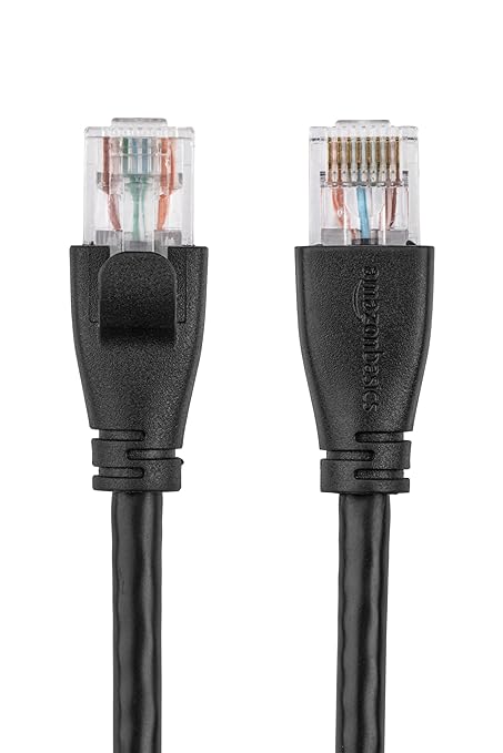 Amazon Basics RJ45 Cat-6 Ethernet Patch Cable - 10 feet (3 m), 6 pack of 24, 144 count total, black