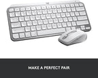 Logitech MX Keys Mini for Mac Minimalist Wireless Keyboard, Compact, Bluetooth, Backlit Keys, USB-C, Tactile Typing, Compatible with MacBook Pro,MacBook Air,iMac,iPad - Pale Grey