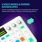 Bonkyo Gaming Audio Mixer & USB Interface with XLR Microphone, Bluetooth 5.0, RGB Effects, 48V Phantom Power, Voice Changer, G1 Sound Card for PS5, TikTok Live Streaming, Podcasting（White）