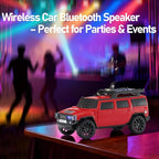 WSTER Solar Off-Road Car Bluetooth Speaker – HD Stereo Sound with TWS Pairing, TF/USB Playback, Portable Bluetooth Car Speaker for Home Audio, Outdoor Use & Retro Gifts for Men (Red)