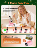 Bluetooth Speaker Birthday Gift for Women:Induction Cell Phone Stand HD Sound Valentines Gifts For Her Adult Teen,Anti-Slip Phone Holder Kitchen Gadget Women Mom Wife Girlfriend Galentines(Pink)