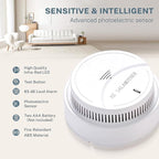 Smoke Detector 4 Pack,Fire Alarms Smoke Detectors with Photoelectric Technology with LED Lndicator and Test Button,Smoke Alarm for Home,Bedroom,Kitchen