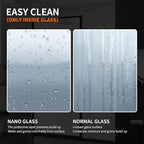 Shower Framed Glass Panel, 34" W x 74" H Shower Screen, 5/16" (8mm) Tempered Glass Shower Door, Fit for Walk-in Bathroom, Matte Black Fixed Shower Door