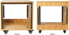 Sound Town DIY 10U Solid Carbonized Bamboo Studio Rack w/ 16" Depth, Ventilation, Rubber Feet, Casters for Recording Room, PA/DJ Pro Audio, Home Audio (STBR-10UW)