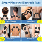 3-in-1 TENS Unit Muscle Stimulator with Color Display - Dual Channel EMS Machine, 28 Therapy Modes,40 Intensity Levels,8 Electrode Pads & EVA Case for Effective Pain Relief