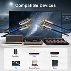 J&D 2 RCA M/M Stereo Audio Cable, Gold-Plated 2RCA Male to 2RCA Male Copper Shell Auxiliary Audio Cord for Home Theater HDTV Amplifiers Hi-Fi Systems Speakers, RCA Audio Cables, 10 Feet