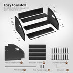 STAEVER Coffee Syrup Rack- Extra Large for 15 Syrup Bottles Holder- Rustic Countertop Display Shelf for Liquor Bottles, Coffee Bar, Kitchen Cabinet- Pantry Storage for Water Bottles, Spirits & Whiskey