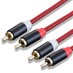 RCA Cable 20Ft,2Rca Male to 2-RCA Male Audio Stereo Subwoofer Cable [Hi-Fi Sound] Nylon-Braided Auxiliary Audio Cord for Home Theater, HDTV, Amplifiers, Hi-Fi Systems,Speakers and etc(20Ft/6M)