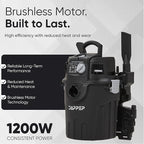Dapper Supply 6 Gallon Wall Mount Wet/Dry Vacuum, 5.5 Peak HP, 30 Ft Hose, Vacuum & Blower, Includes Attachments for Garage, Car, Workshop & Jobsite