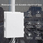 Namunanee Outdoor Electrical Junction Box with High Power Outlet, ABS Water Resistant Enclosure with Internal Mounting Panel & Hinged Cover. (18.1" H* 12.6" L* 6.3" W & Outlet)
