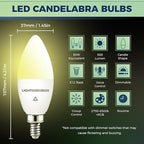 Lightinginside Matter Candelabra Smart Light Bulbs 60W Equivalent, Candle E12 LED Bulb Compatible with Alexa/Siri/Apple Home/Google Home/SmartThings, RGBCW, 2.4G WiFi, ETL Listed, Hub Required, 4PCS