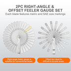 Tokyzexi 2Pcs Stainless Steel Feeler Gauge Set,32 Straight Blades Feeler Gauge&16 Pieces Angled Feeler Gauge Set, Measure Gap and Thickness for Guitar, Spark Plug, Valves Piston Measure Filler Gauge