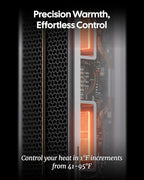 ComDomus Electric Heaters for Indoor Use, 32” Space Heater Large Room with Remote, 120° Oscillation, 5 Heat Levels, 3 Modes, Multiple Safety Protections, 1500W Ceramic Tower Heater for Bedroom, Silver