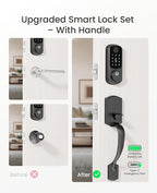 DESLOC B200 Keyless Entry Door Lock with Handle Set, Smart Locks for Front Door, Deadbolt Smart Lock, Front Door Locks Set, Electronic keypad Deadbolt with Handle, 12 Months Battery, IP54