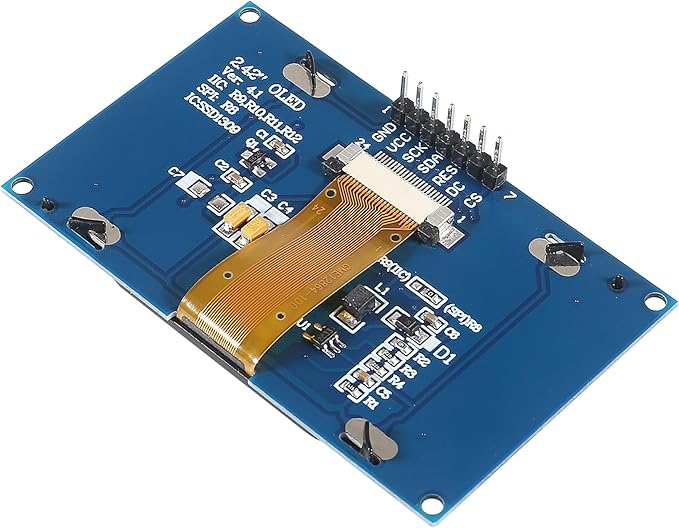 XIITIA 2pcs 2.42 inch 128x64 OLED LCD Display Module SSD1309 7 Pin SPI/IIC I2C Serial Interface for Arduino UNO R3 (Green Light)