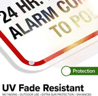 Warning 24 HR. Monitored Alarm Connected To Police Sign, 12x18 Inches, 55 mil thick HDPE (high density polyethylene), Made in USA by My Sign Center