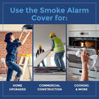 IMPRESA Pack of 12 Temporary Smoke Detector Cover Pack - Dust & Debris Barrier with Smoke Detector Dust Guard - Fire Alarm Cover for Renovation & Cooking - Alarm Caps for Construction