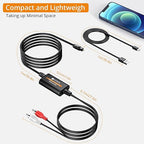 Neoteck 192kHz DAC Converter 5.9ft/1.8m Optical to RCA Cable SPDIF to RCA Digital to Analog Converter with Built-in Audio Amplifier Chipset for HDTVs Set-Top Boxes DVD/Blu-Ray Players-Male Output