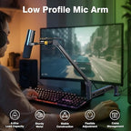 AA AUDIO ACCESSORY Low Profile Mic Boom Arm with Gold Series Star Quad XLR Cables 10ft