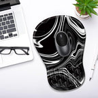 YIWEI Ergonomic Mouse Pad with Wrist Rest - Comfortable Office Mousepad with Memory Foam Wrist Support for Carpal Tunnel Relief, Mouse Pads with Non-Slip Base for Gaming and Home (Black-2)