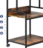Arbuxzuy Printer Stand with Storage Shelf,3 Tier Printer Cart with Wheels,Mobile Printer Table for Home Office,Stands for Printer Heat Press Scanner Fax,Industrial Style (Brown)