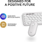 Logitech Pebble 2 Combo for Mac, Wireless Keyboard and Mouse, Slim, Quiet and Portable, Customizable, Bluetooth Mouse and Keyboard, Easy-Switch, for macOS, iPadOS - Tonal White
