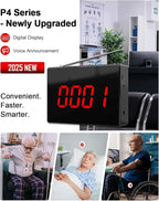 CallToU Wireless Calling System Caregiver Call Button Patient Call Bell with 10 Waterproof Nurse Alert Call Buttons and 1 Display Receiver for Clinic Nurses Station Restaurant Nursing Home